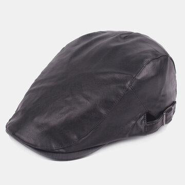 Casquettes de béret en cuir artificiel Casquette gavroche décontractée