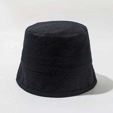 Chapeaux de seau unisexe en coton de couleur unie