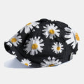 Daisy Print Black Out Fashion Flat Caps Casquettes Gavroche