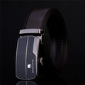 Ceinture de business en cuir véritable de vache à boucle automatique