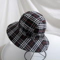 Plaid Fisherman Hat Ins Mode Couple Simple Casquettes Seau