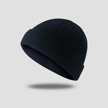 Chapeaux de crâne de chapeau de laine tricoté de couleur unie Beanie Brimless Hats
