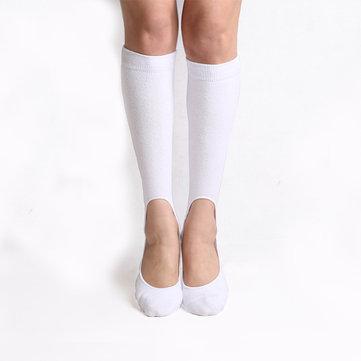 Le genou invisible respirable de coton de coton chaussette les bas élastiques hauts confortables confortables