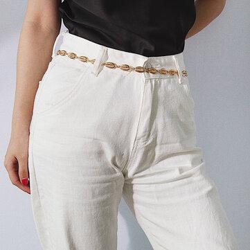 Bijoux transfrontaliers Beach Frosty Geometric Chain Creative Single Layer Shell Belt