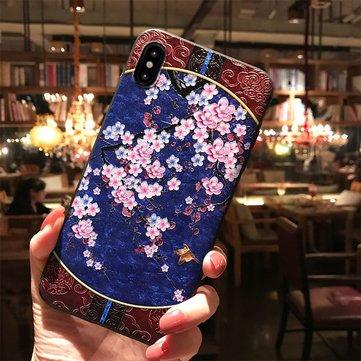 Coque en TPU pour iPhone, relief jaune et bleu