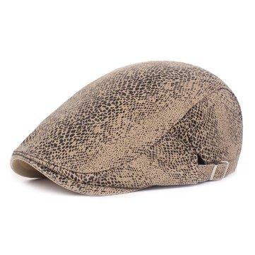 Bonnet de béret en coton à imprimé léopard fin