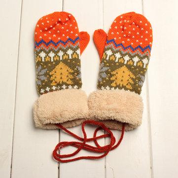 Knitted Crochet Full Fingers Fingers Cotton Thick Rope Mittens
