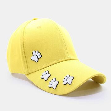 Cartoon Dog Paw Print Casquette de baseball broderie tridimensionnelle
