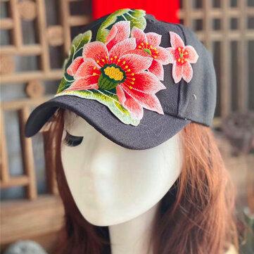 Women's Embroidered Printed Feather Baseball Cap