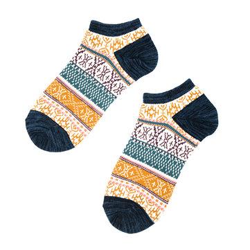 Chaussettes courtes en coton respirant à rayures confortables