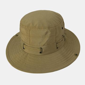 Chapeau de seau pêche en plein air soleil respirant avec ficelle