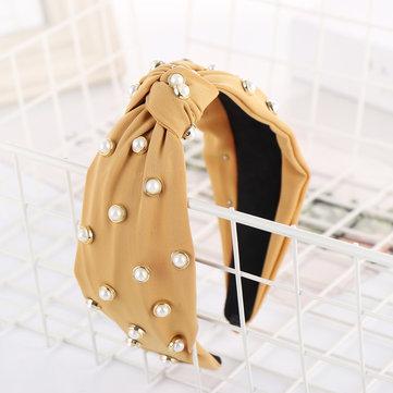 Headband perle de perle de couleur unie quatre couleurs monochrome
