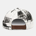 COLLROWN Black White Dye Tie Striple Brimless Hats Skull Caps