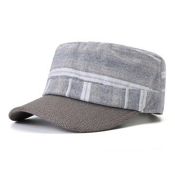 Casquette plate à rayures en coton Vogue