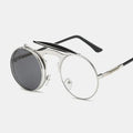 Lunettes de soleil rétro Punk Steam Flip en métal Lunettes de soleil hipster