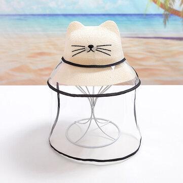 Écran facial amovible pour chapeau de chat pour enfants