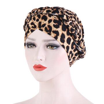 Women Print Campaign Floral Twist Beanie Cap Turban Chemotherapy Cap