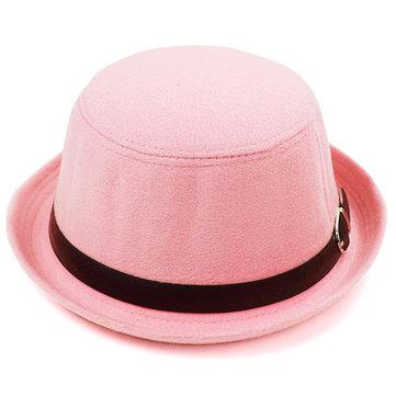 Chapeau de dame de couleur pure vintage laine petit Dome britannique rétro casquette