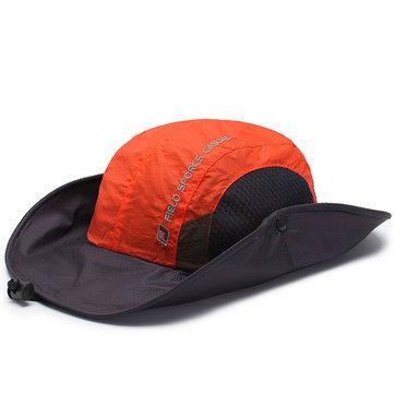 Chapeau de pêche respirable pliable anti-UV avec ficelle