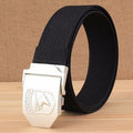 Woven stretch belt with alloy buckle