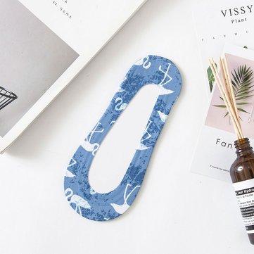Printed cotton boat socks