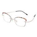 Unisex folding reading glasses with metal half-frame
