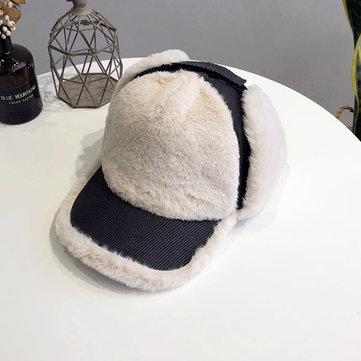 Couleur de couture de casquettes de baseball épaisses chaudes chaudes de peluche