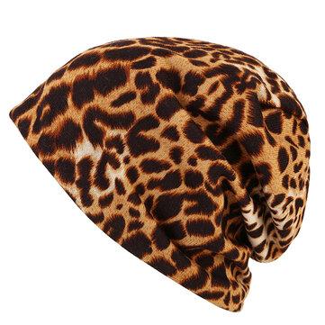 Bonnet à motif de léopard écharpe chaude
