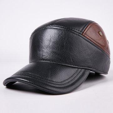 Casquette de baseball vintage en patchwork de peau de vache