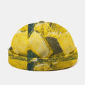 Casquette de crâne décontractée à motif de couleur patchwork uni