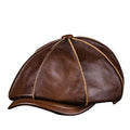 Chapeau Béret Octogonal Casual Vintage En Cuir Style Coursier Pour Golf Et Conduite