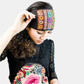 Multi-diamant ethnique bandeau broderie Vintage Floral Cap