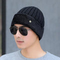 Wool Beanie and Cashmere Scarf Knit Beanie for Men