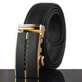 125-130CM Men Genuine Leather Business Belt Second Layer Leather Strap With Automatic Buckle