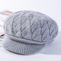 Nouveau Fourrure De Lapin Tricoté Chapeau Modèle De Chanvre Deux Barres En Métal Rivet Décoration Plus Velvet Ladies Season Chapeau Chaud