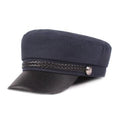 Veste en cuir casquette marine casquette plate casquette militaire rétro