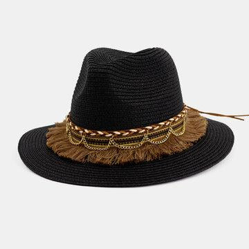 Chapeau de paille Chapeau de plage Chapeau de soleil solaire extérieur en bord de mer