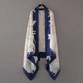 Écharpe de plage foulard en soie imprimé chat mignon