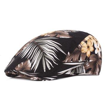 Chapeau béret en coton imprimé fleurs