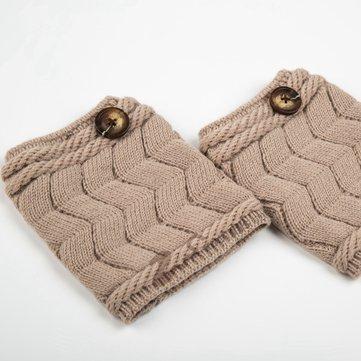 Ensemble de bottes jambières en tricot de laine, doubles chaussettes épaisses en forme de W