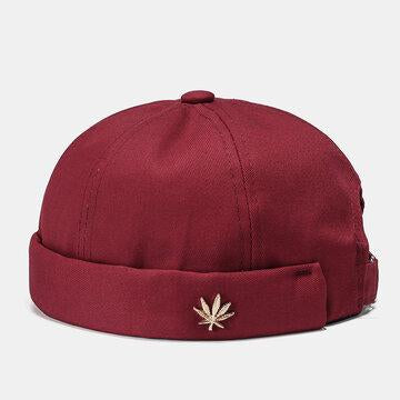 Chapeaux Brimless Solid Color Coconut Tree Label Skull Caps