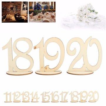 10 Piece Number 11 to 20 Place Wooden Card Wedding Birthday Party Table Decoration