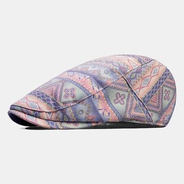 Bonnet Style Chinois Béret Rayé Ethnique Imprimé Coton