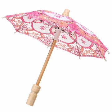 Parapluie Parasol Elégant En Dentelle De Broderie Pour La Soirée Prénuptiale Accessoire De Décoration