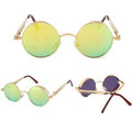 UV400 vintage steampunk sunglasses with round mirror glass
