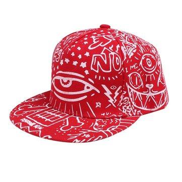Men Women Baseball Hip-Hop Flat Bill Hat Adjustable Cap Graffiti Hippie Snapback