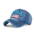 Chapeau de cow-boy lavé casquette de baseball camionneur patriotique drapeau USA