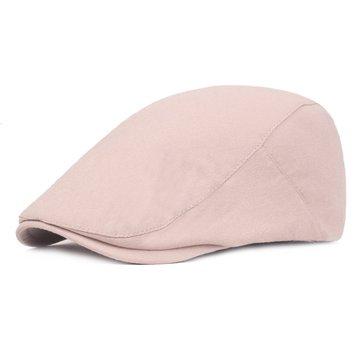 Bonnet de béret en coton de couleur unie