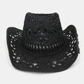 Crème solaire Chapeau de soleil Western Cowboy Chapeau de paille Chapeau de couple tissé à la main