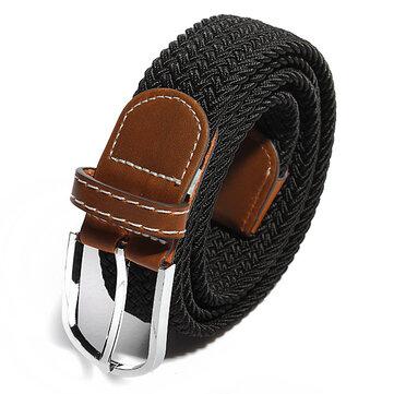 Ceinture Unisexe Élastique Stretch En Cuir Artificiel À Boucle